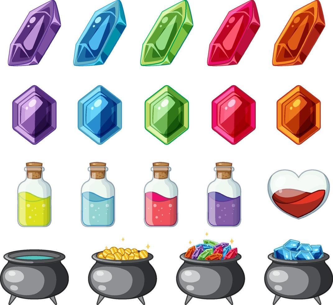 Game element template design set vector