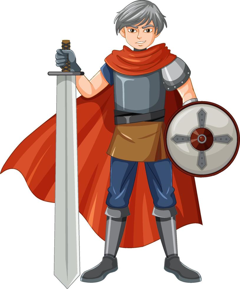 A knight cartoon character on white background vector