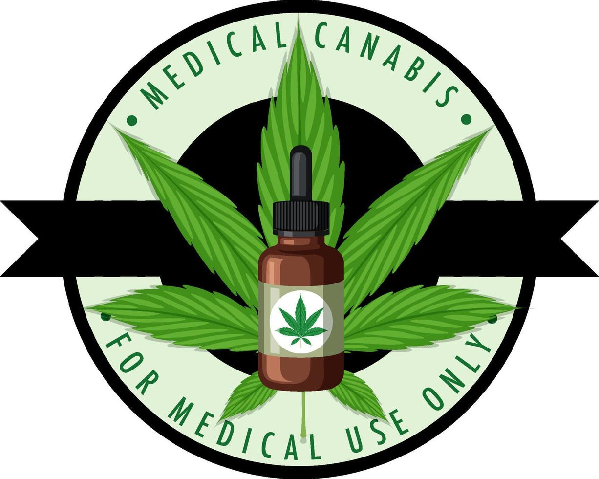 Medical cannabis badge logo vector