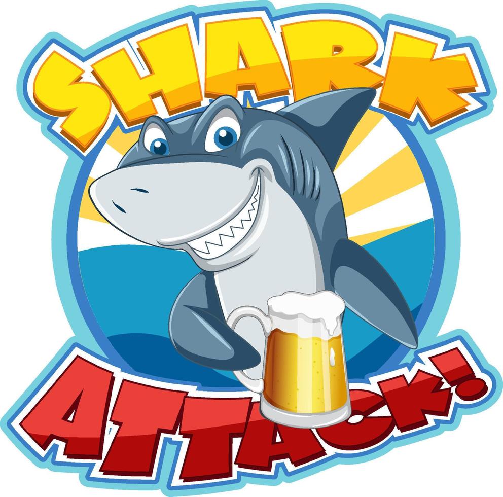 Font design for words shark attack vector