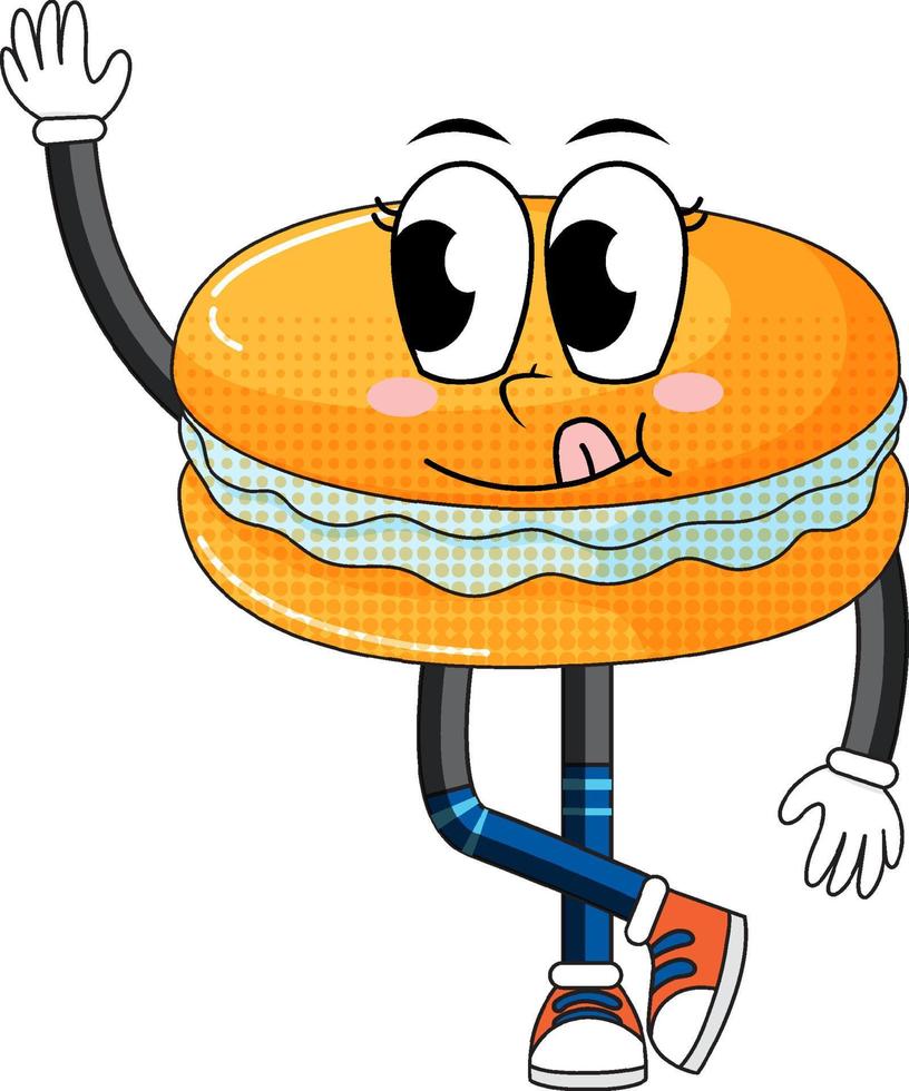 Orange macaron with happy face vector