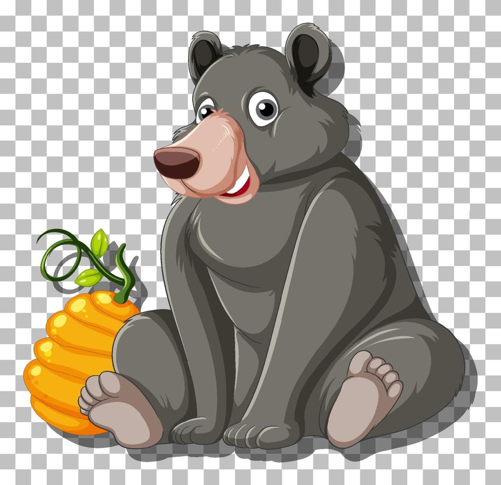 Black bear cartoon character isolated vector