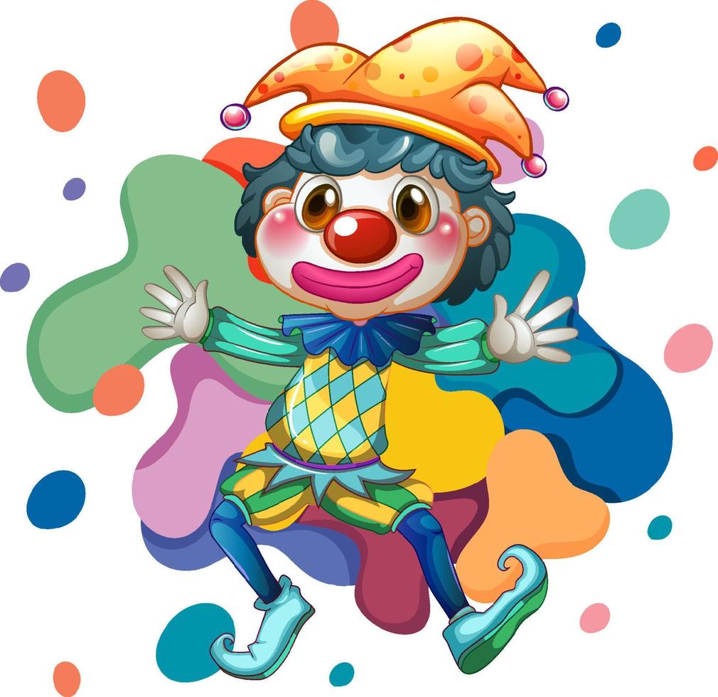 A clown cartoon colourful character vector