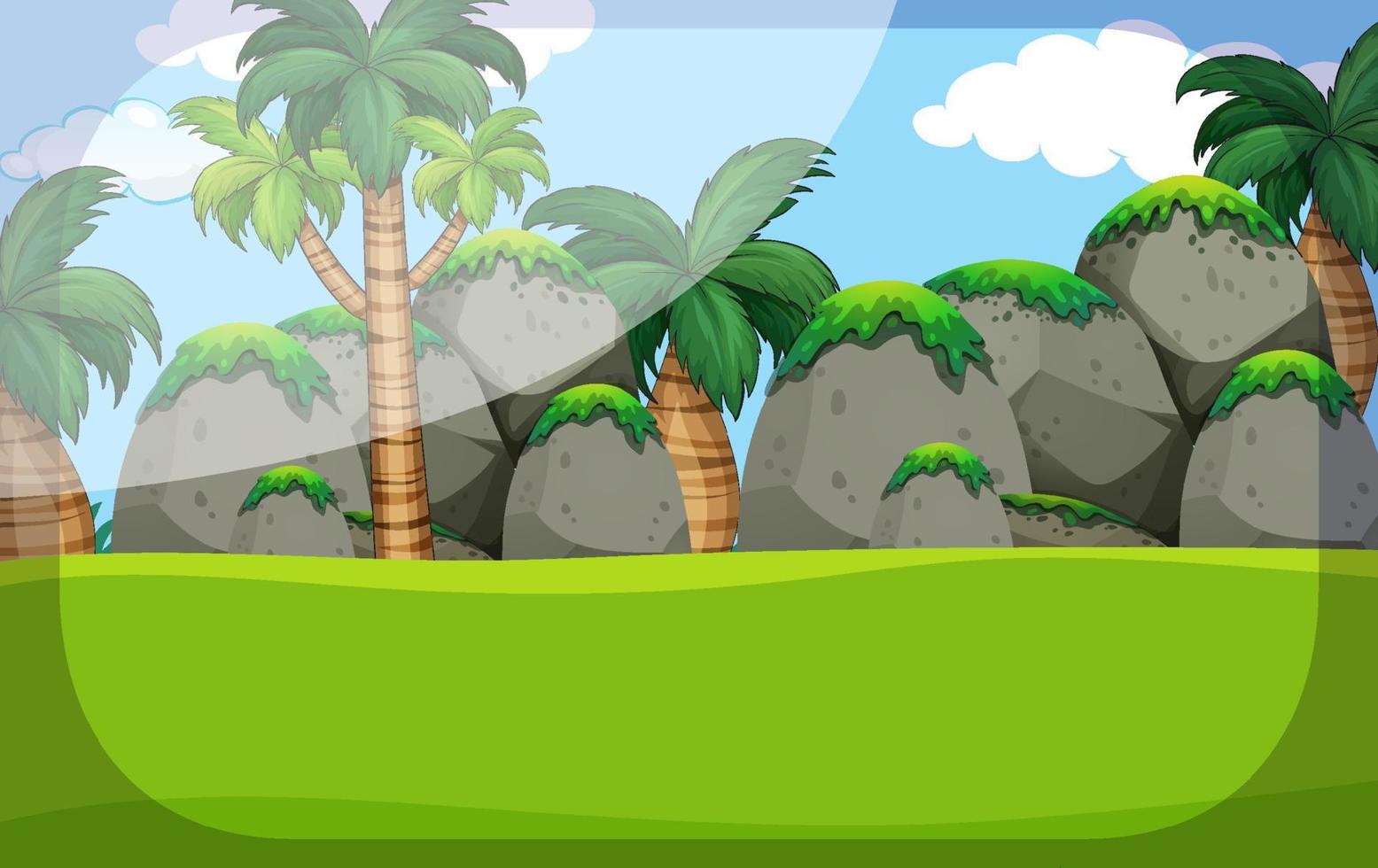 Cartoon forest background template vector