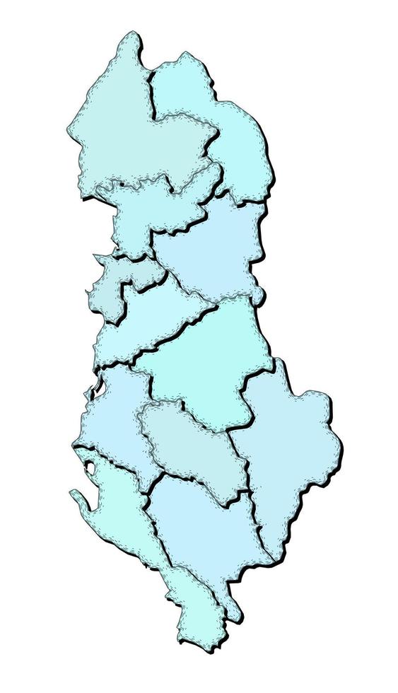 Map of Albania with states isolated vector