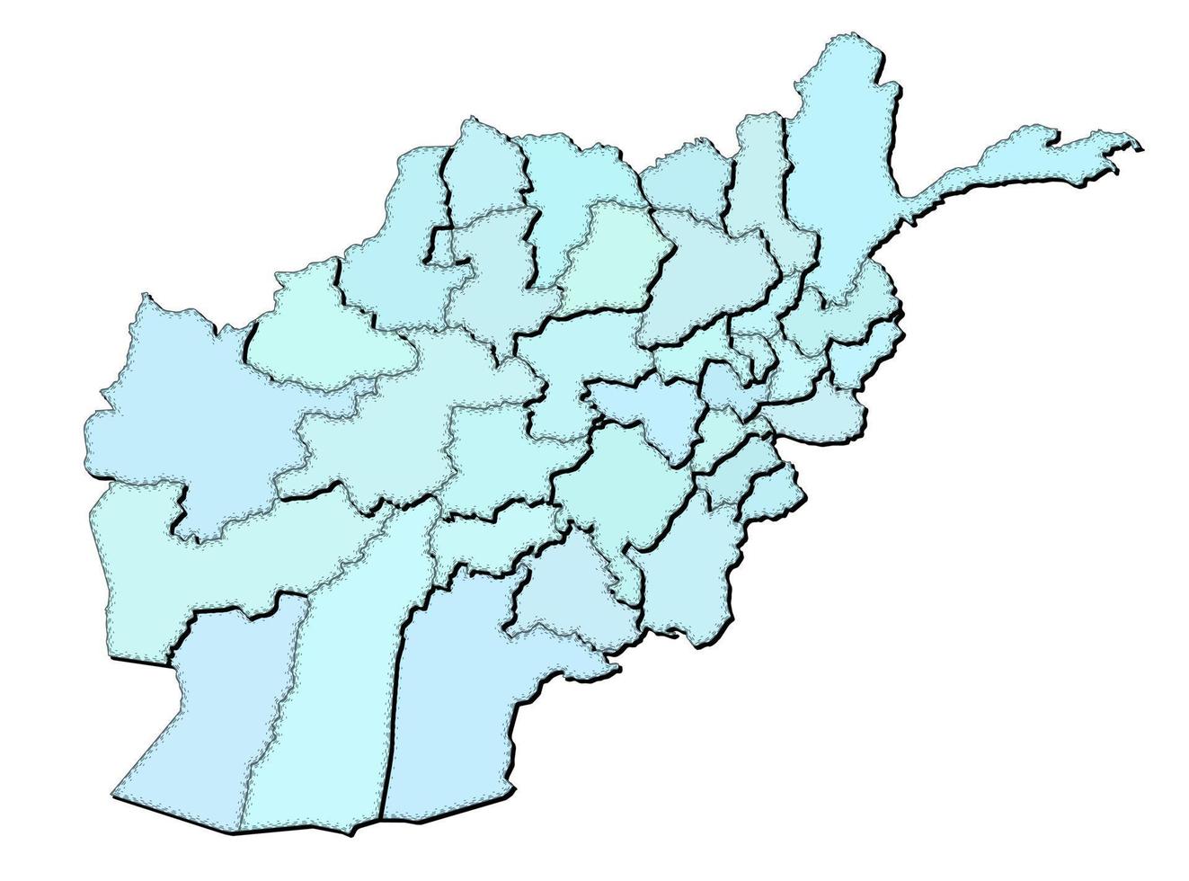 Map of Afghanistan with states isolated vector