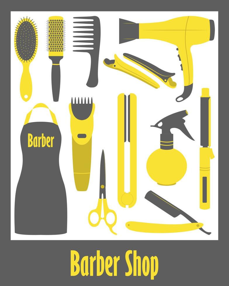 Barber Shop icons set vector