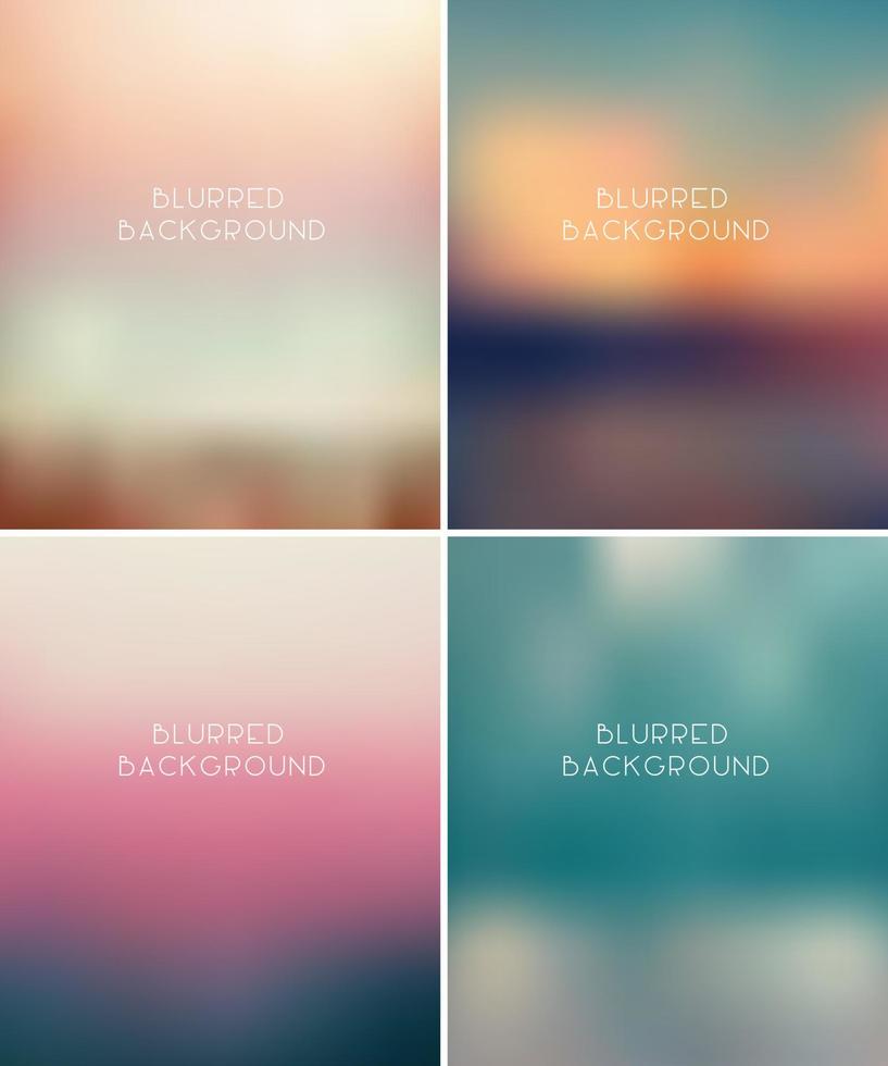 Set of blurred backgrounds vector