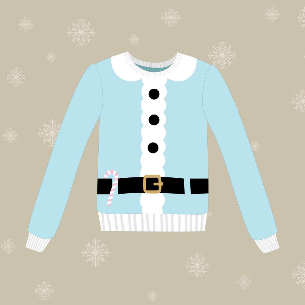 Christmas sweater on vector background with snowflakes