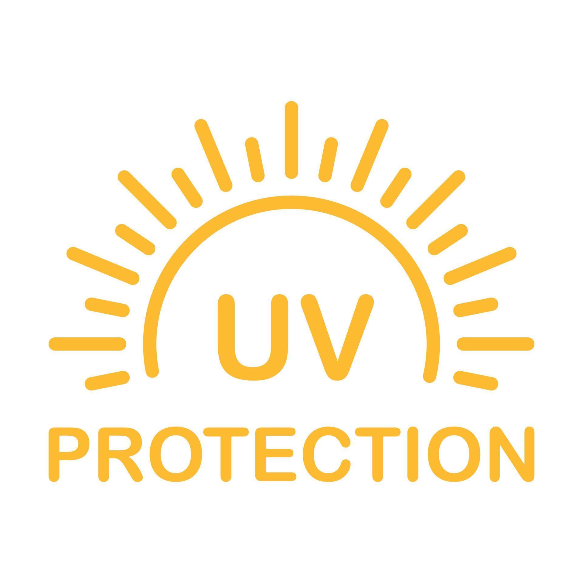 UV radiation protection icon vector solar ultraviolet light symbol for ...