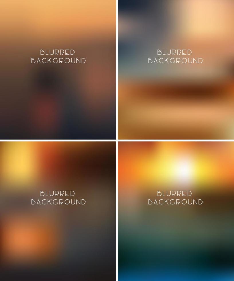 Set of blurred backgrounds vector