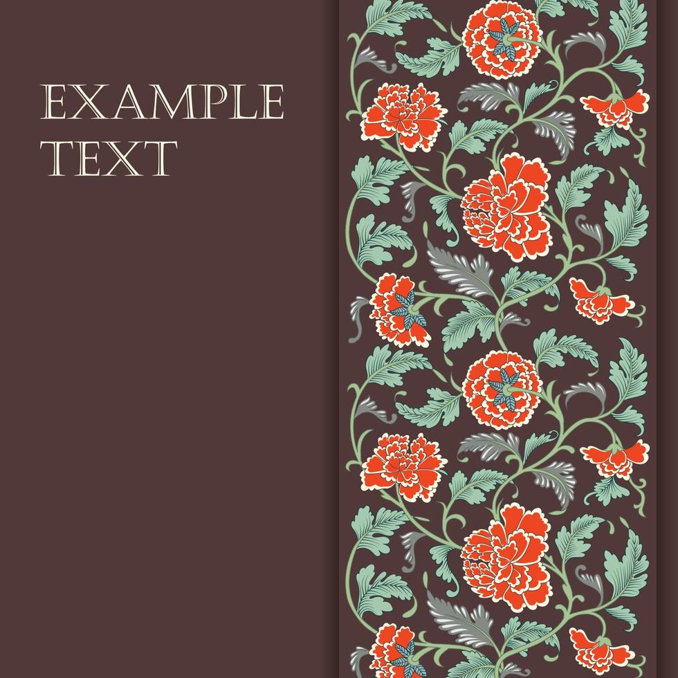 Elegant card with decorative asian flowers vector