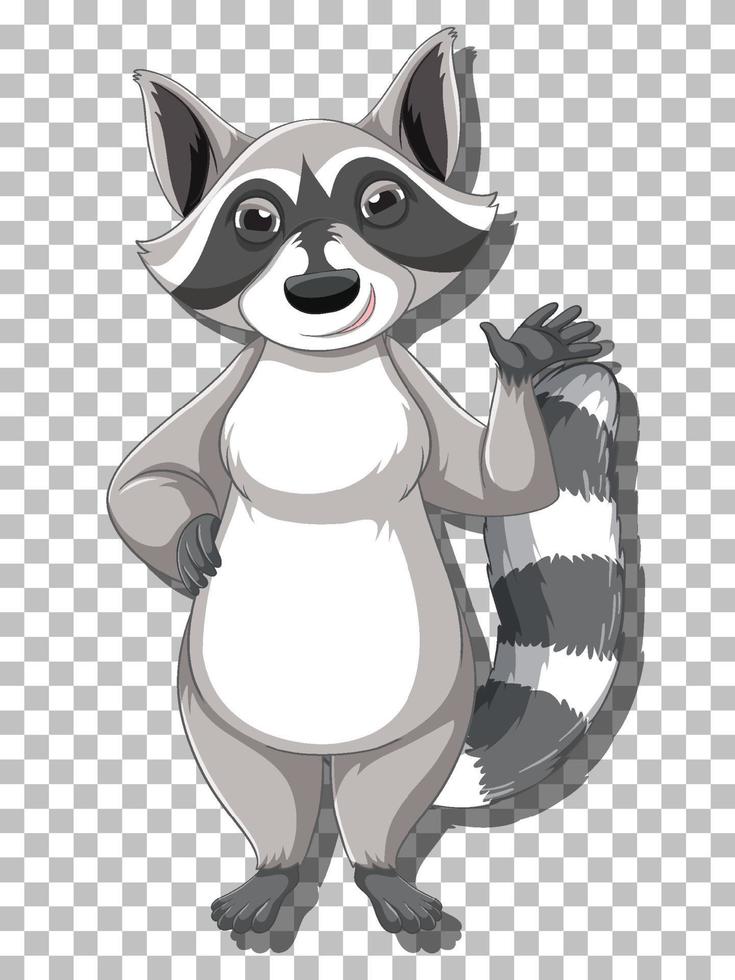 mapache ondulación mano dibujos animados personaje vector