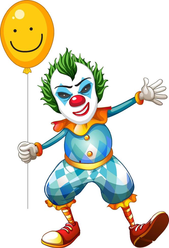 Cartoon clown holding balloon vector