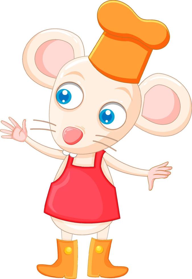 Chef rat cartoon character vector