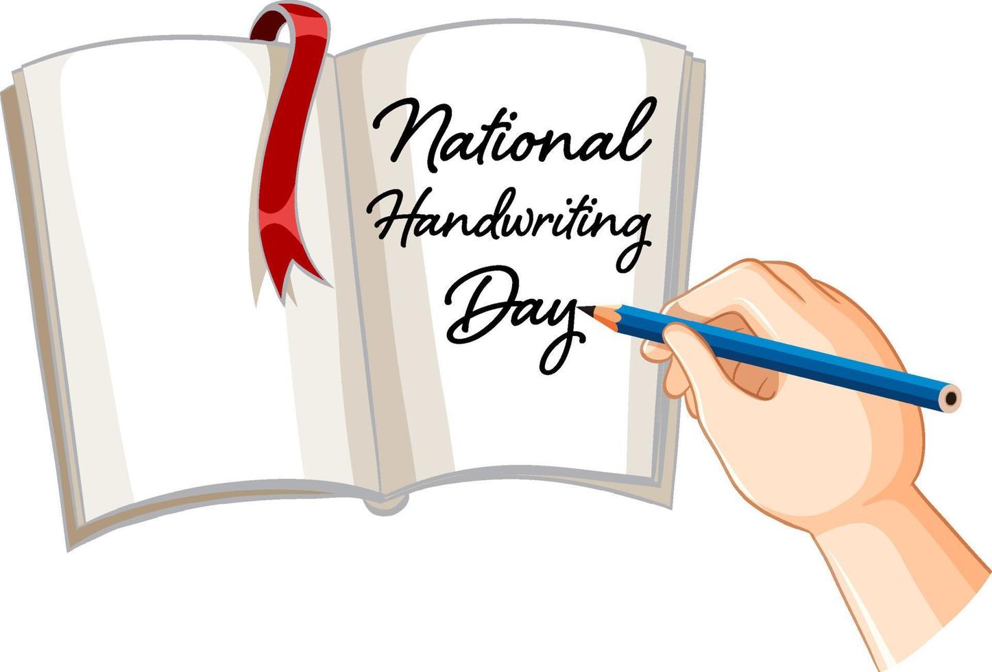 concepto del día nacional de la escritura a mano vector