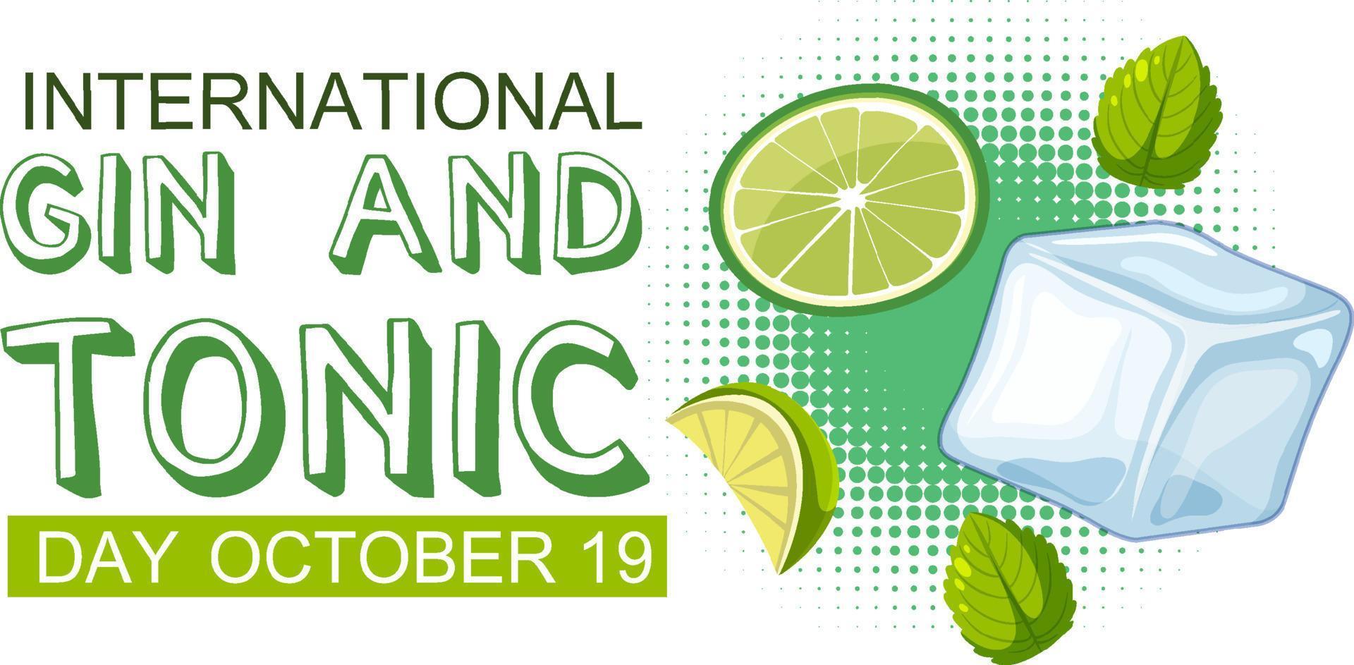 International gin and tonic day logo design vector