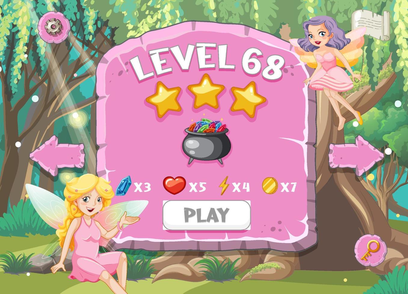 A game background template with elements vector