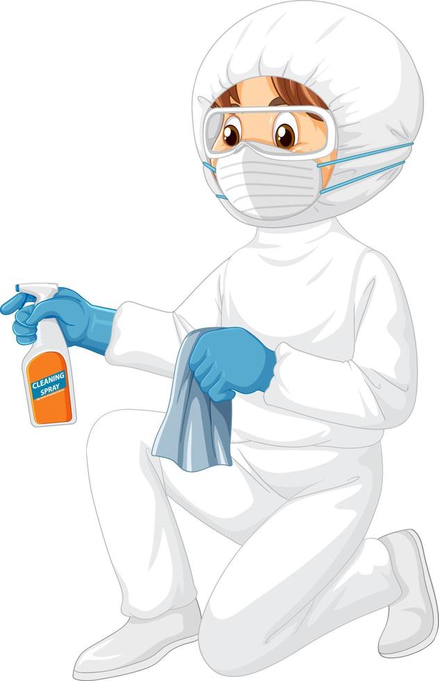 Man in protective hazmat suit vector