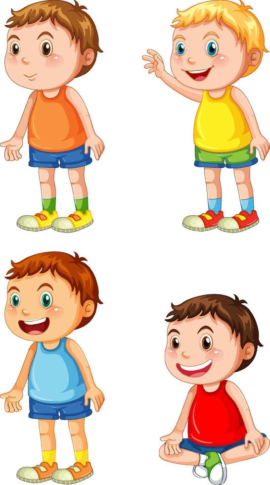 conjunto de diferente niñito Niños vector