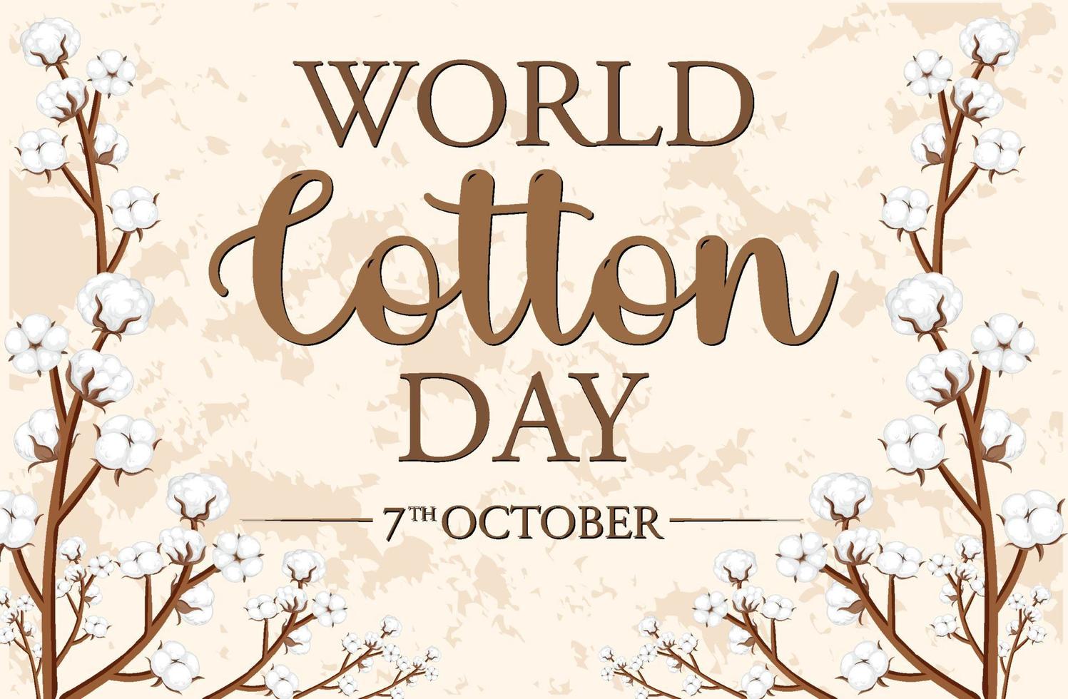 World Cotton Day Banner Template vector