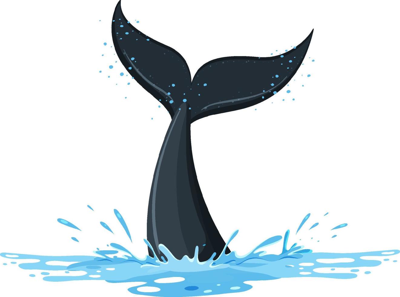 Tail of whale in the water vector