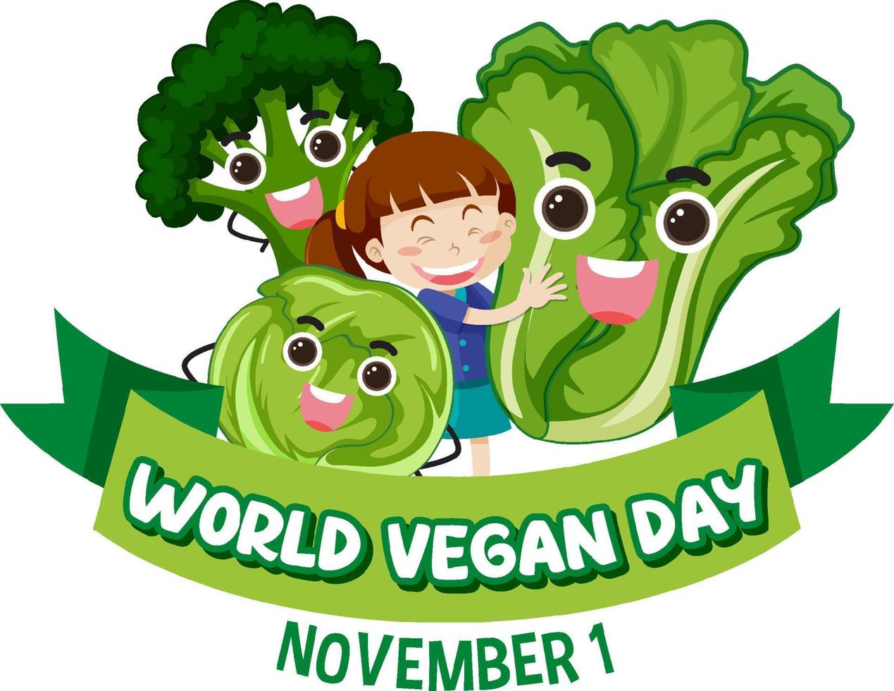 World Vegan Day Logo Concept vector
