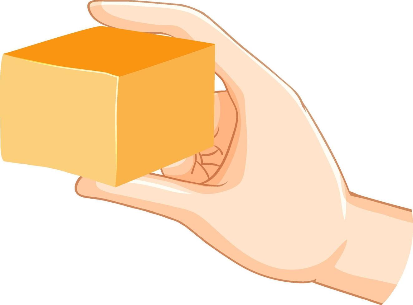 Hand holding cheese isolated vector