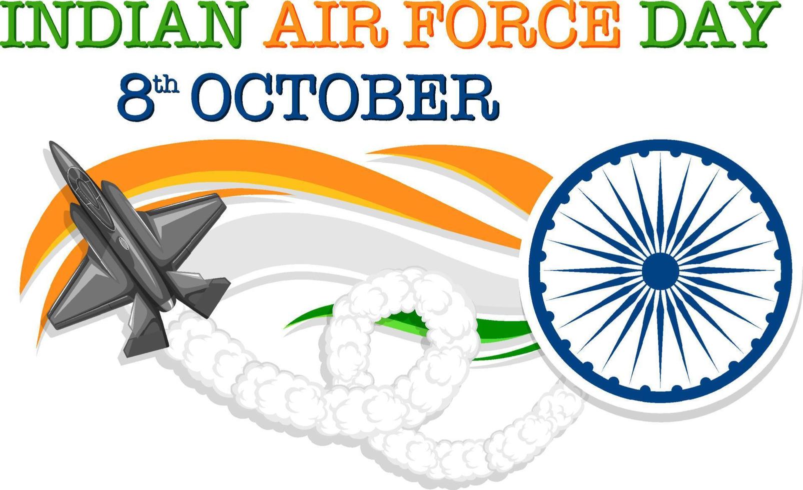 cartel del día de la fuerza aérea india vector