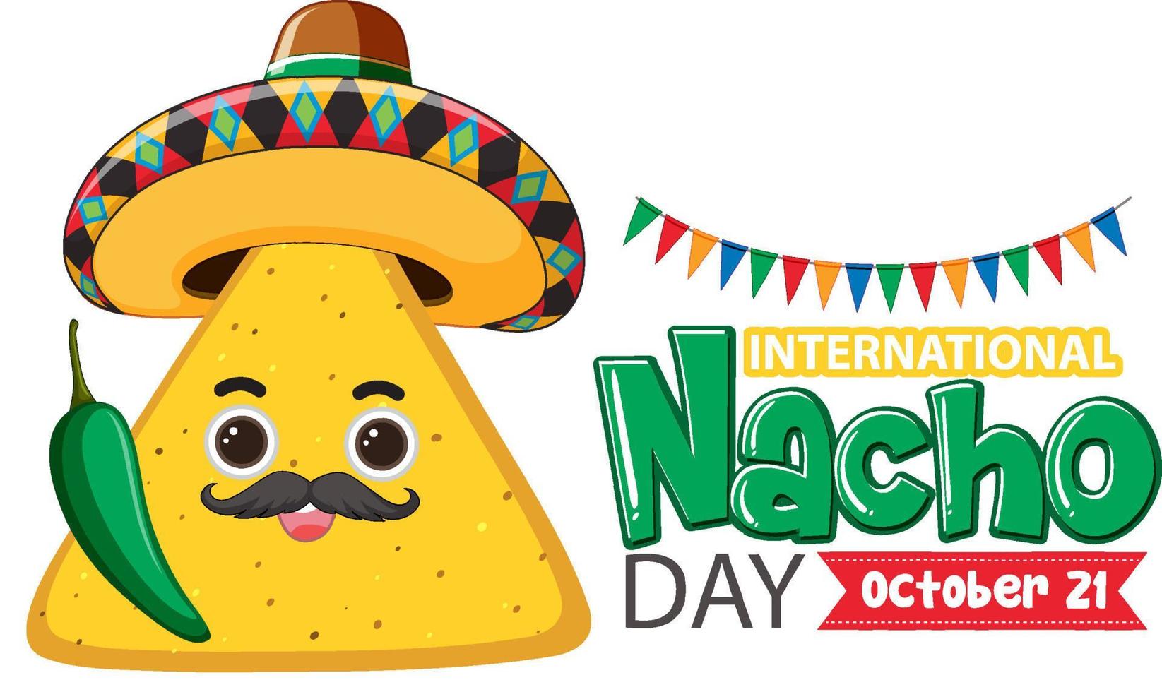 diseño de banner del día internacional de nacho vector