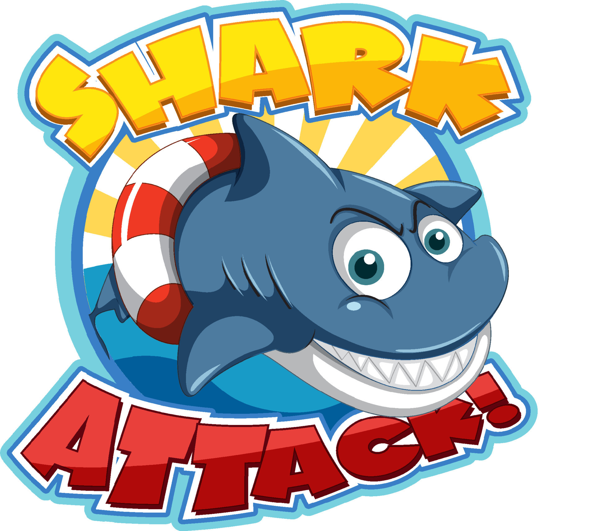 Font design for words shark attack 19864099 Vector Art at Vecteezy
