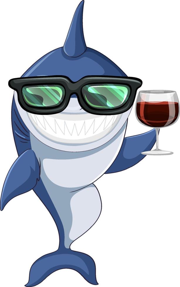 Smiling shark cartoon character vector