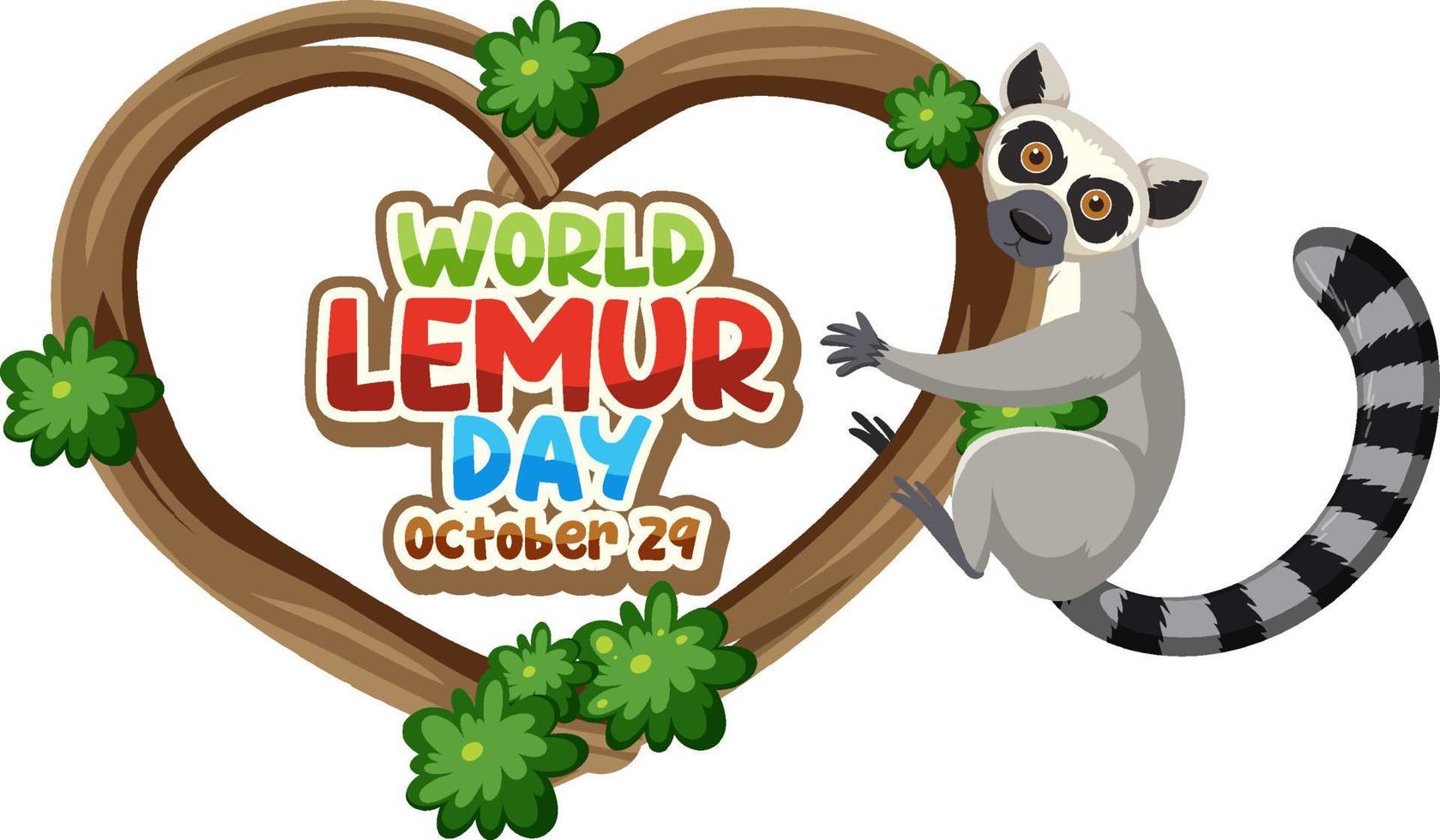 World Lemur Day Poster Design vector