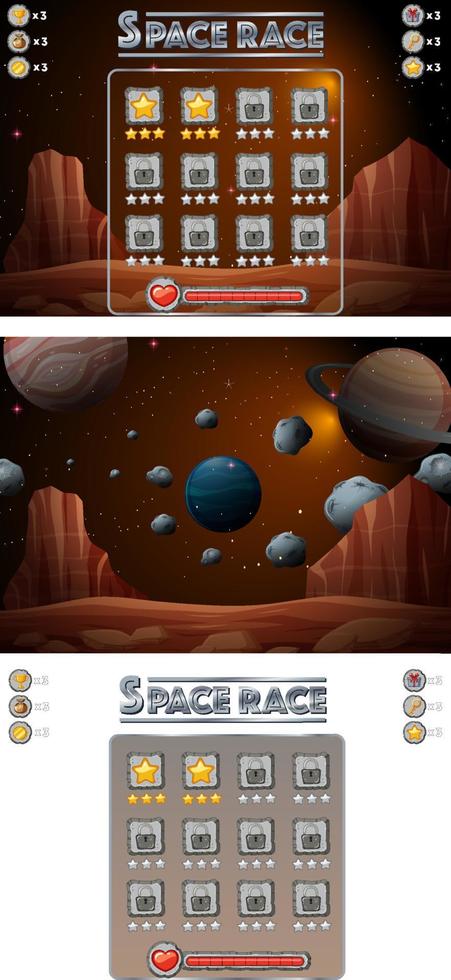 A game background template with elements vector