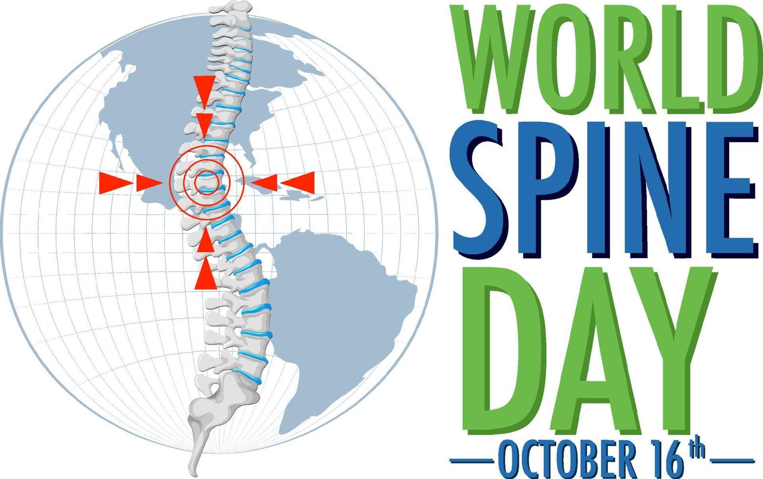 diseño de banner del día mundial de la columna vertebral vector