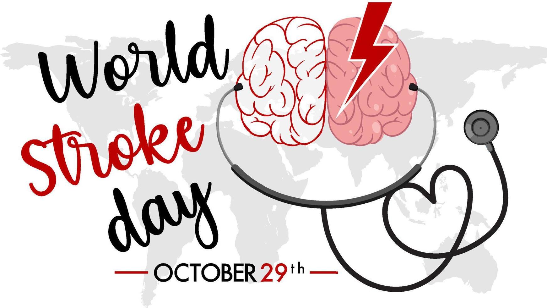 diseño de banner del día mundial del accidente cerebrovascular vector