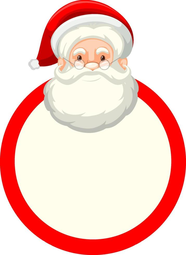 Empty round board template with Santa Claus vector