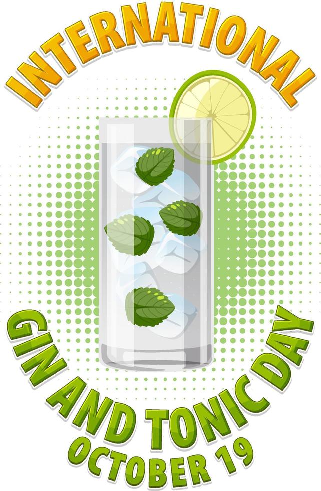 diseño de banner del día internacional del gin tonic vector