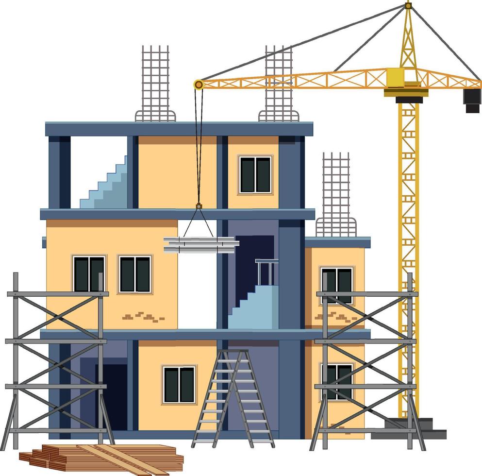 Building construction site on white background vector