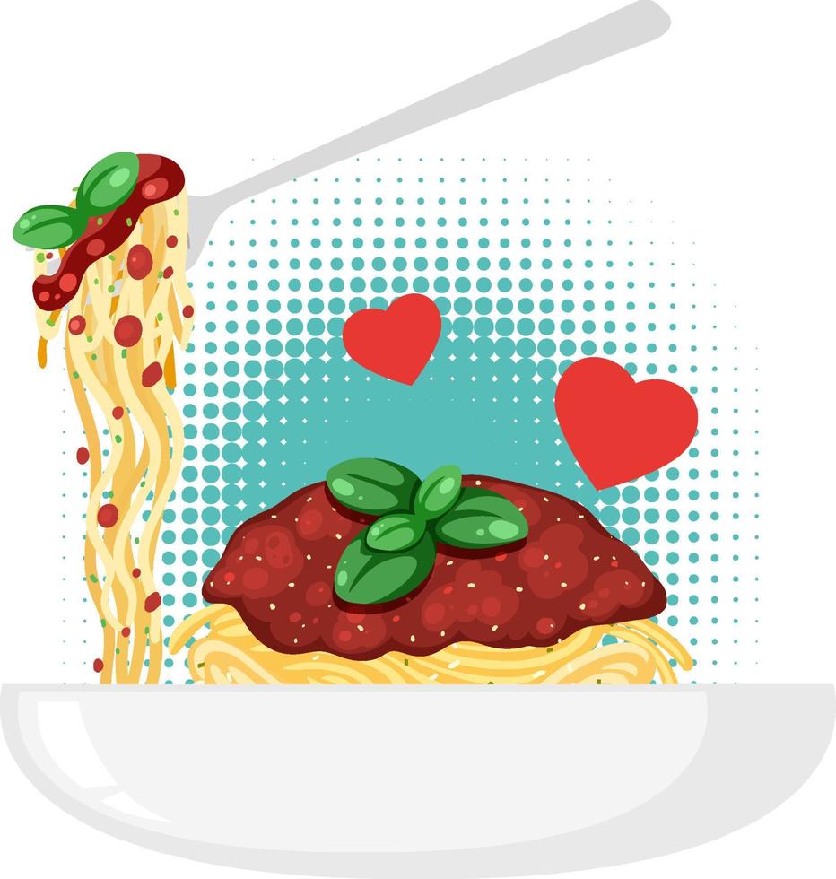 Spaghetti pasta with bolognese sauce vector