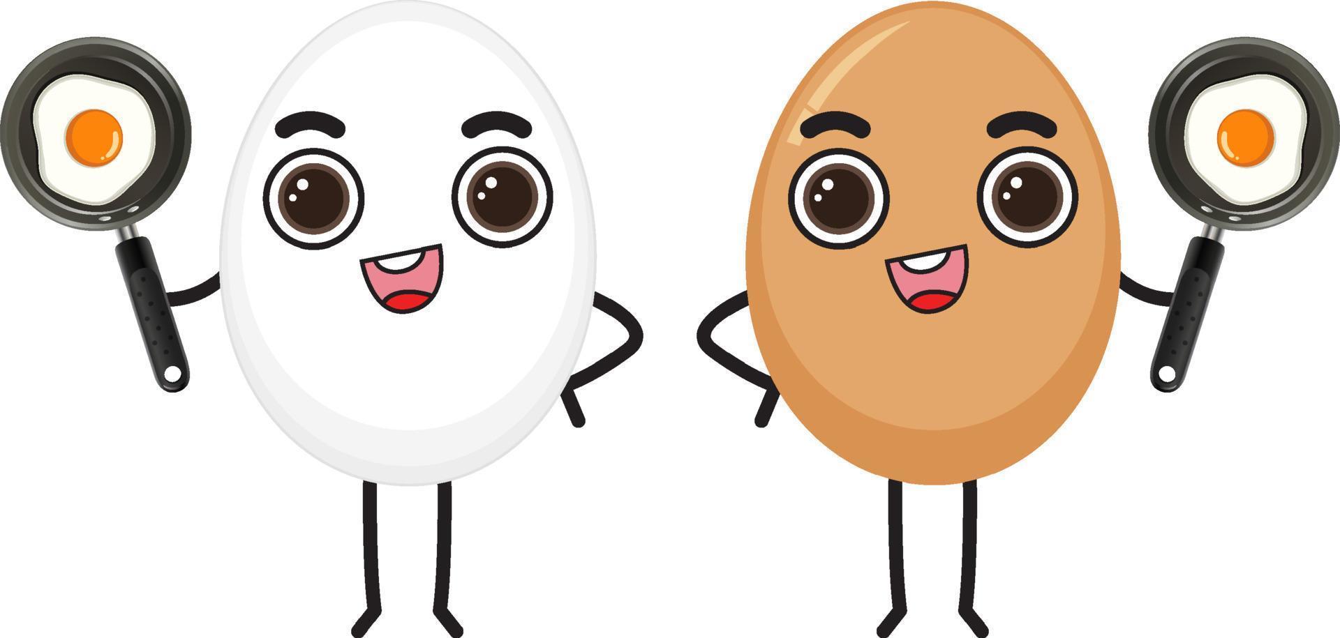 Cute eggs with face expression vector