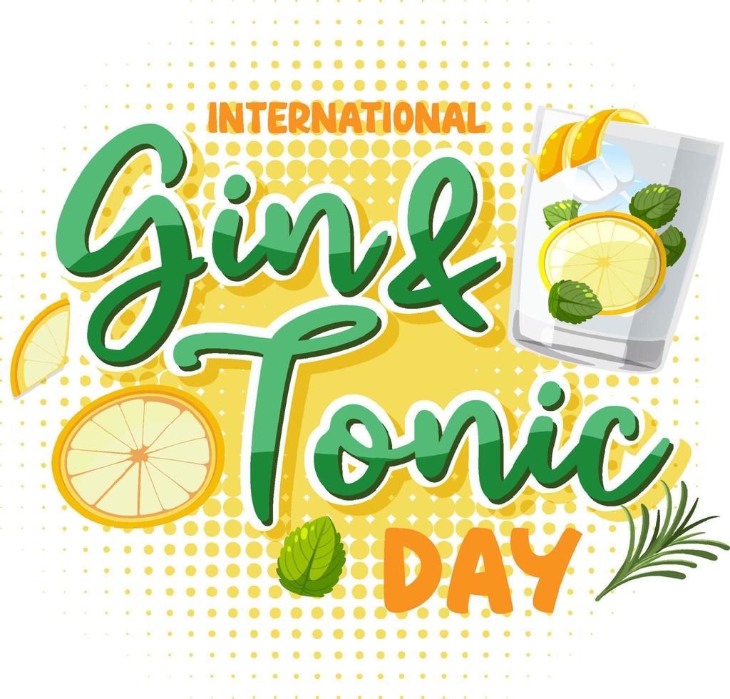 International gin and tonic day logo design vector