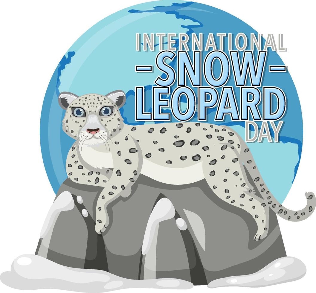 concepto de logotipo internacional de leopardo de las nieves vector