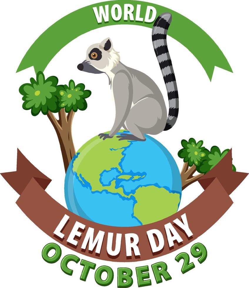 World Lemur Day Poster Design vector