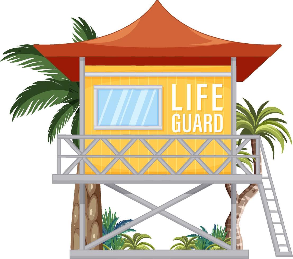Beach lifeguard tower isolated vector