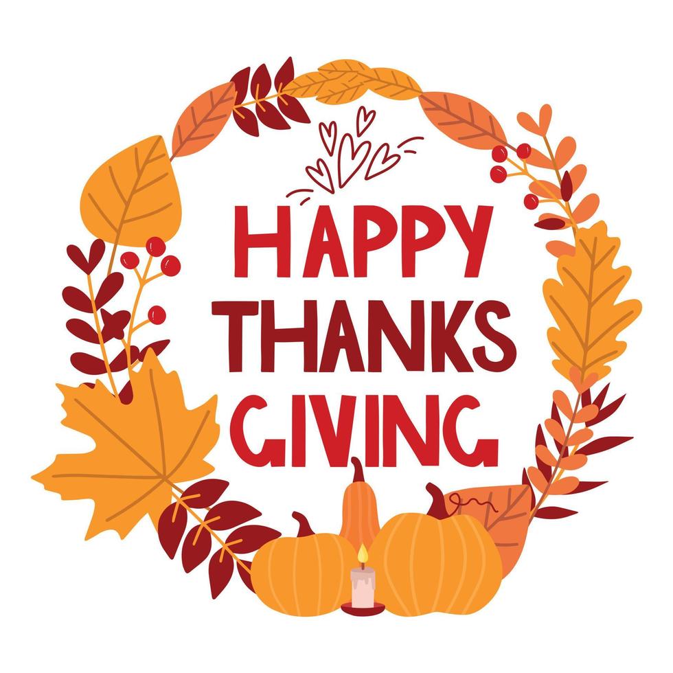 Handmade Drawing Happy Thanksgiving Day Background. vector