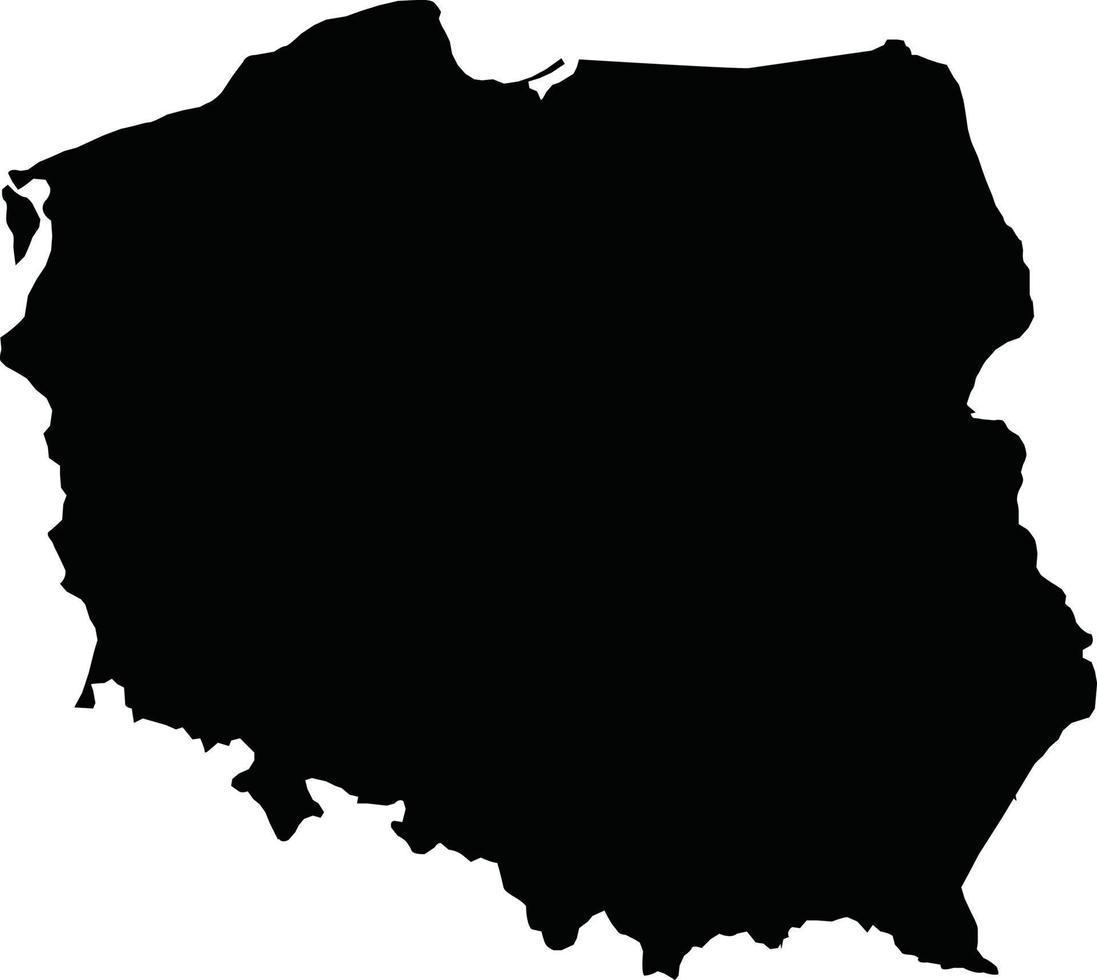 Poland map vector map.Hand drawn minimalism style.