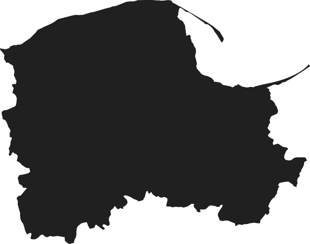 Silhouette of Poland country map,Pomeranian Voivodeship map.Hand drawn minimalism style. vector