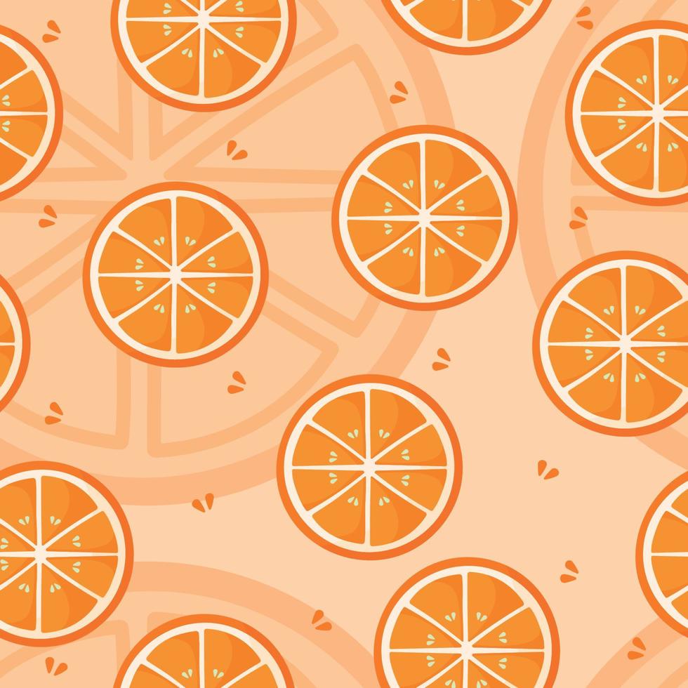 Animated Orange Fruits Seamless Pattern for Tropical Summer Banner Background Vector Illustration Template