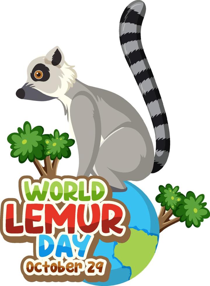 World Lemur Day Poster Design vector